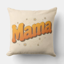 Retro Groovy Mama 70-tals typografi Boho Kuddcover