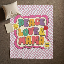 Retro Groovy Mama Citat Typografi Mors Dag Fleecefilt