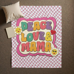 Retro Groovy Mama Citat Typografi Mors Dag Fleecefilt