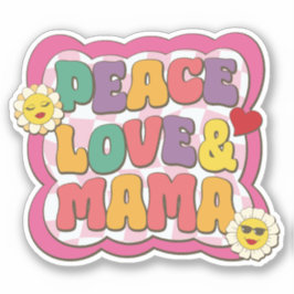 Retro Groovy Mama Citat Typografi Mors Dag Klistermärken