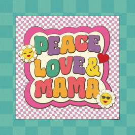 Retro Groovy Mama Citat Typografi Mors Dag Poster