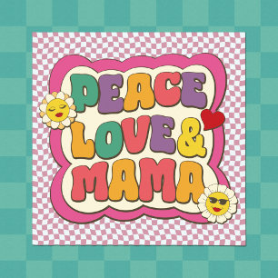 Retro Groovy Mama Citat Typografi Mors Dag Poster
