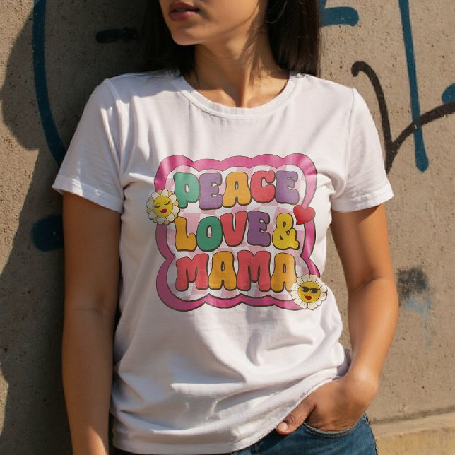 Retro Groovy Mama-citat Typografi Mors dag T Shirt (Skapare uppladdad)