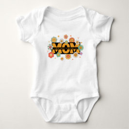 Retro Groovy Mamma Blommor - Småbarn & Baby Design T Shirt