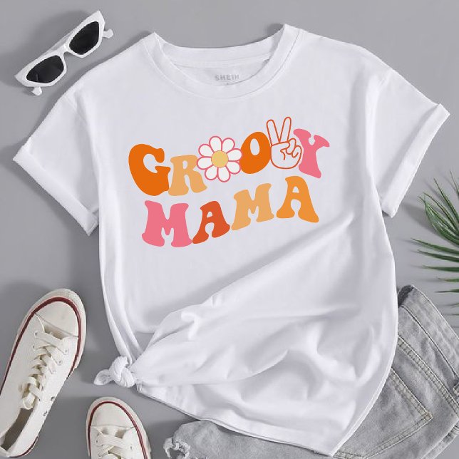 retro groovy mamma Matchning första födelsedagen T Shirt (Skapare uppladdad)