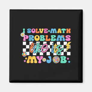 Retro Groovy Matematiklärare Rolig Tillbaka Till S Magnet