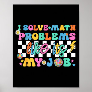 Retro Groovy Matematiklärare Rolig Tillbaka Till S Poster
