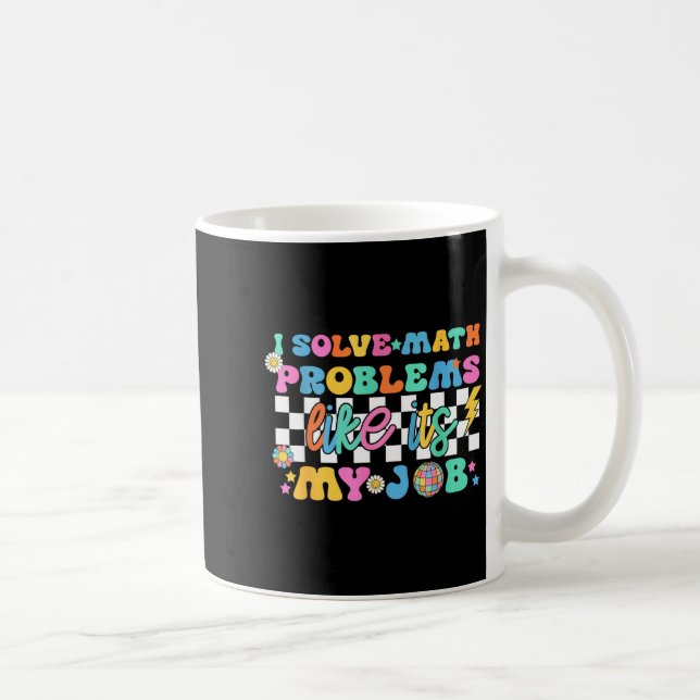 Retro Groovy Math Teacher Funny Back To School Gif Kaffemugg (Höger)
