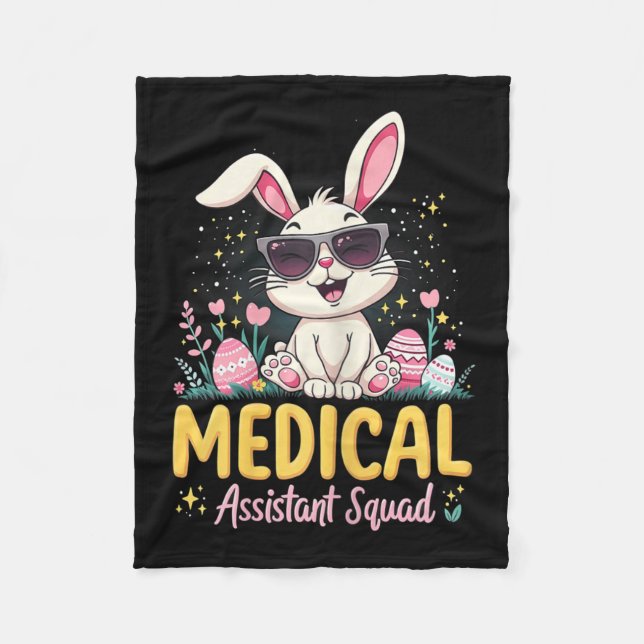 Retro Groovy Medical Istant Squad Bunny Ear Flower Fleecefilt (Framsidan)