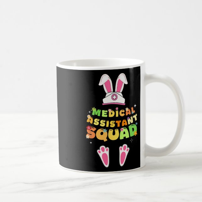 Retro Groovy Medicinsk Istant Squad Kaninöron Blom Kaffemugg (Höger)