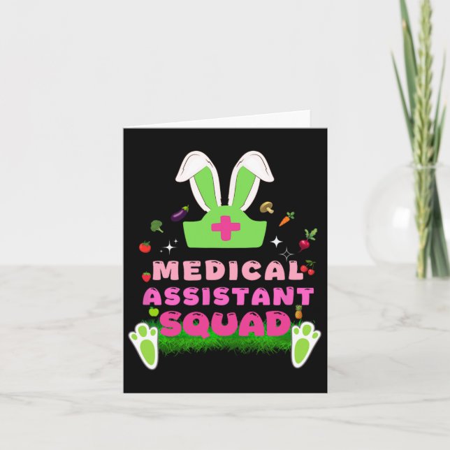 Retro Groovy Medicinsk Istant Squad Kaninöron Blom Kort (Framsida)