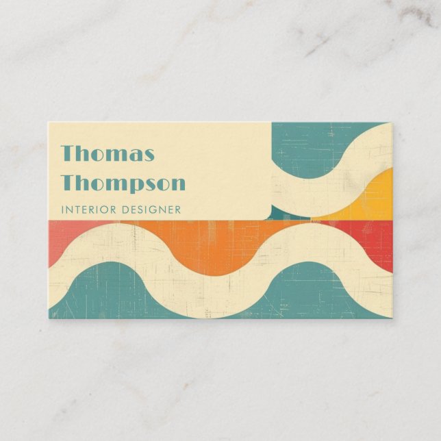 Retro Groovy modern Visitkort (Framsida)