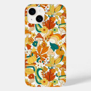 Retro Groovy Mushroom Flower Mönster