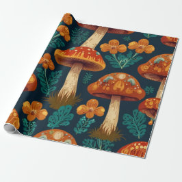 Retro Groovy Mushroom Flower Mönster Presentpapper