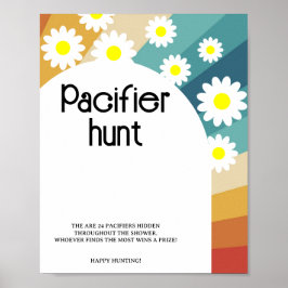 Retro Groovy - Nappar jagar babyduschspel Poster