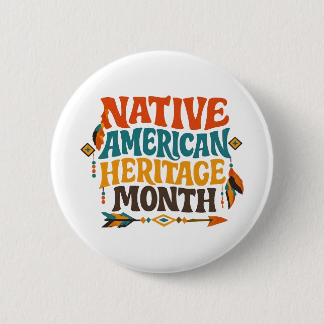Retro Groovy Native American Heritage Month Knapp (Framsida)