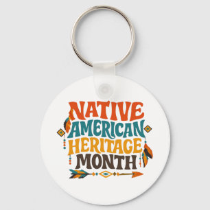 Retro Groovy Native American Heritage Month Nyckelring