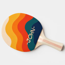 Retro Groovy Ocean Anpassad Namn Pingis Paddle