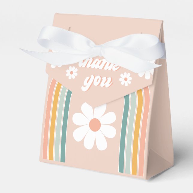 Retro Groovy One Boho Första födelsedagen Presentaskar (Framsidan Sidan)