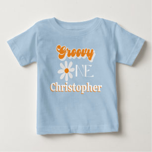 Retro Groovy One Boys 1:a födelsedagen T Shirt