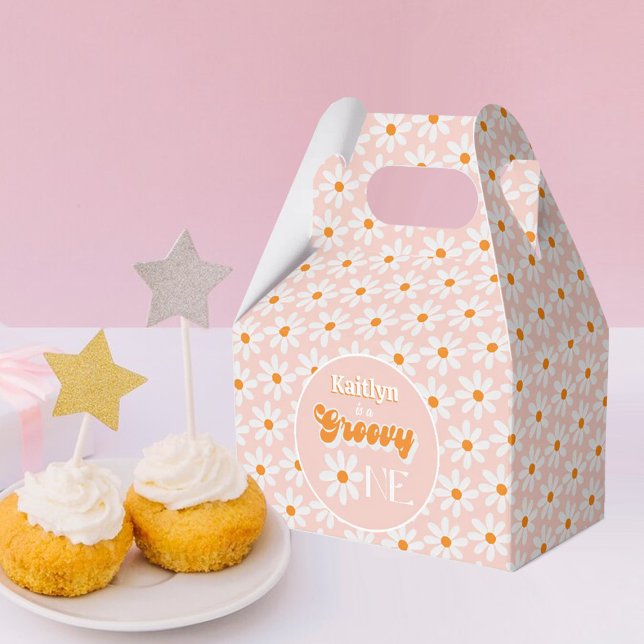 Retro Groovy One Girls första födelsedag Presentaskar (Skapare uppladdad)