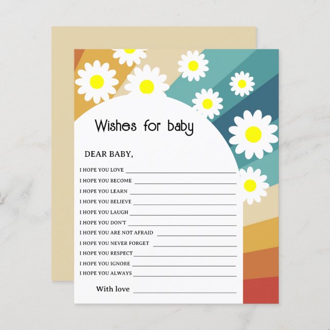 Retro Groovy - Önskemål för baby (Fram/baksida)