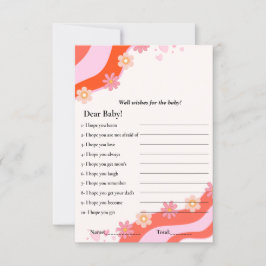 Retro Groovy önskemål för babyduschspelet Card Inbjudningar