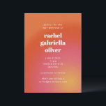 Retro Groovy-Orange - enkel, djärv Bat mitzvah Inbjudningar<br><div class="desc">Retro Groovy Orange - enkel Bat mitzvah inbjudan med fetstil</div>