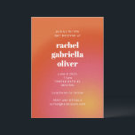 Retro Groovy-Orange - enkel, djärv Bat mitzvah Inbjudningar<br><div class="desc">Retro Groovy Orange - enkel Bat mitzvah inbjudan med fetstil</div>