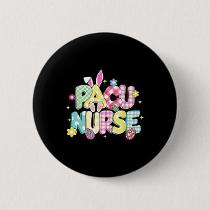 Retro Groovy Pacu Nurse Bunny Ear Funny Påsk Gif Knapp