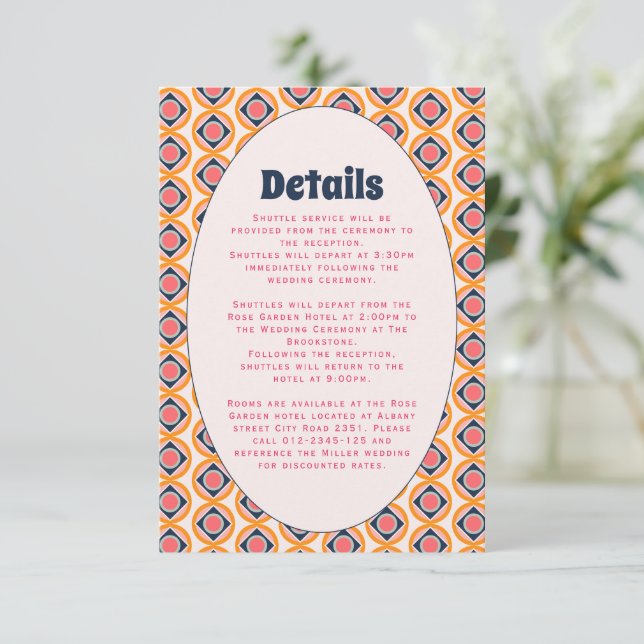 Retro Groovy Pastel på 1970-talet Tilläggskort (Stående Fram)