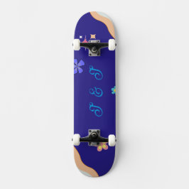 Retro Groovy Pastell Blommig Estetik Mini Skateboard Bräda 18,5 Cm