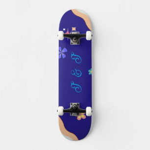 Retro Groovy Pastell Blommig Estetik Mini Skateboard Bräda 18,5 Cm