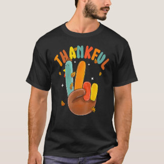 Retro Groovy Peace Hand signerar tacksamt Turkiet  T Shirt