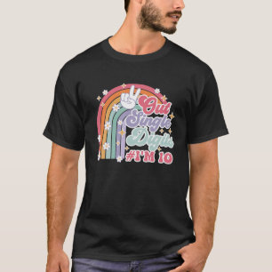 Retro Groovy Peace Out Single Digits I 10 år T Shirt