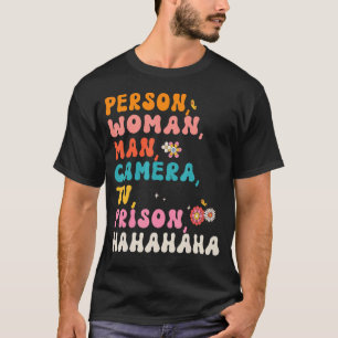 Retro Groovy Person Woman Man Camera TV-fängelset T Shirt