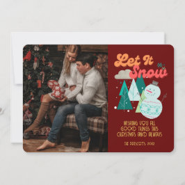 Retro Groovy Photo jul - Låt det snöa Kort