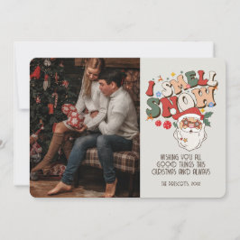 Retro Groovy Photo jul Santa I Smell Snö Kort