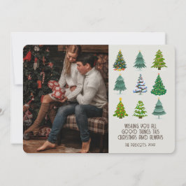 Retro Groovy Photo Julgranar Kort