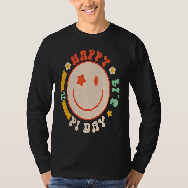 Retro Groovy Pi Day 3 14 Pi Symbol Science Math Te T Shirt (Framsida)