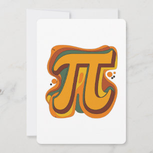 Retro Groovy Pi-symbol – Vintage 70-tals matematik Julkort