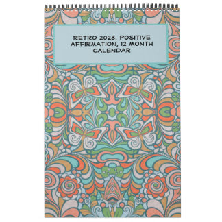 Retro, Groovy Positive Affirmations 2023 Calendar Kalender