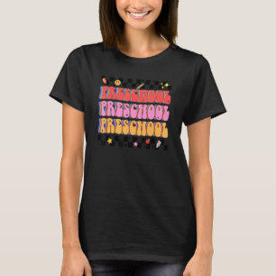 Retro Groovy Preschool Team Pre K Lärare tillbaka T Shirt