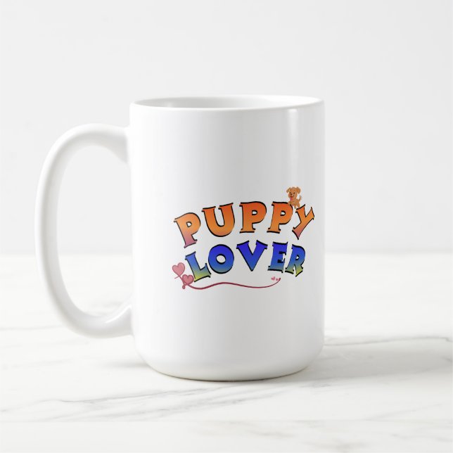 Retro Groovy Present Kaffekopp för Hundälskare (Vänster)