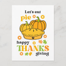 Retro Groovy Pumpkin Paj Thanksgiving Vykort