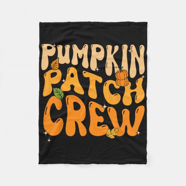 Retro Groovy Pumpkin Patch Crew Thanksgiving Fall Fleecefilt (Framsidan)