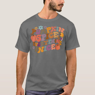 Retro Groovy Pumpkin Spice Allt Nicefallar Au T Shirt