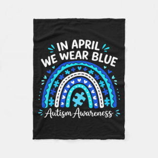 Retro Groovy Rainbow Autism Awareness Men Women Fleecefilt