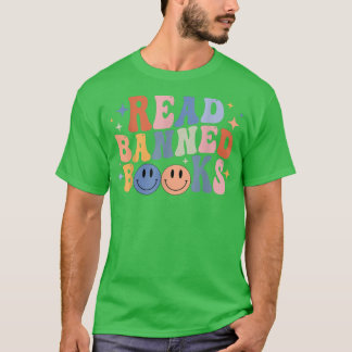 Retro Groovy Read Banned Bokar Funny Reader Bok L T Shirt