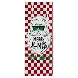 Retro Groovy Red Checkered Santa Claus Christmas